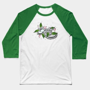 Brevity Of Life, Calligraphy and Mint Baseball T-Shirt